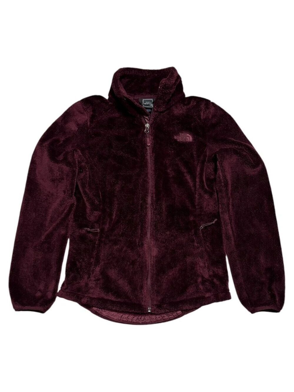 The North Face Burgundy Faux Fur FLEECE Outdoor Fall Spring Jacket Womens XS